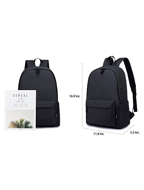 Abshoo Lightweight Casual Unisex Backpack for School Solid Color Boobags