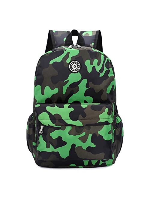 BEFUNIRISE Kids School Backpacks for Boys Girls Elementary Kindergarten Camo School Bags Bookbags for Primary Preschool