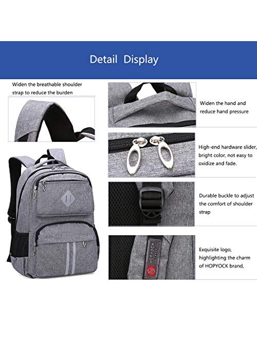 HOPYOCK Kids Backpacks for Boys,Multi-Pocket Primary and Middle School Bookbags for Boys with Reflective Design