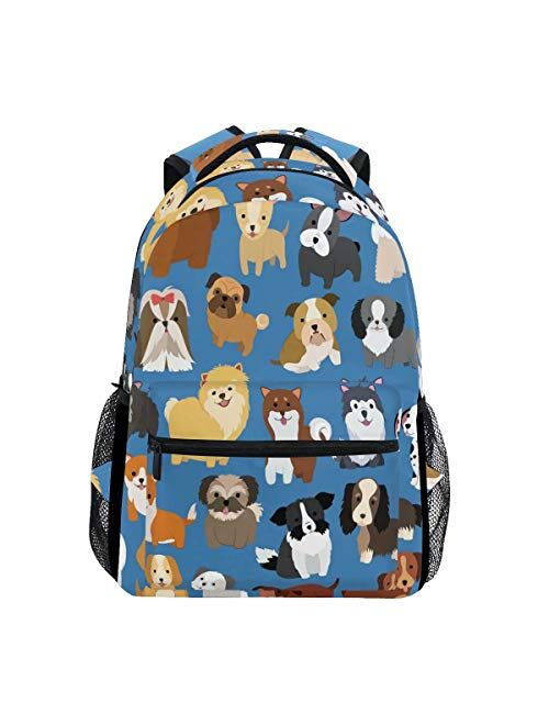 Wamika Dog Backpack Bookpack School Supplies for Students Girls Boys Laptop Bookbag Shoulder Bag Travel for Men Women