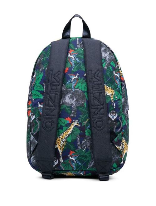 Kenzo Kids logo-print zip-fastening backpack