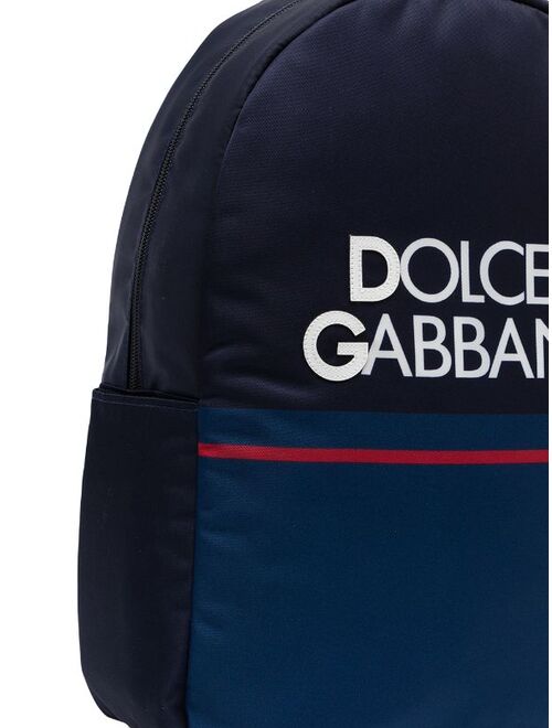 Dolce & Gabbana Kids logo-print colour-block backpack