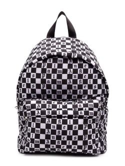 Kids logo checkerboard-print backpack