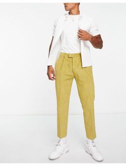 tapered cord pants in green