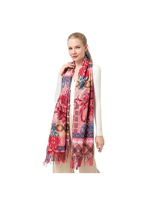 Heasea Winter Scarf Wraps for Women Soft Cashmere Shawls Warm Pashimina Blanket Scarfs Van Gogh Scarves Gift for Ladies