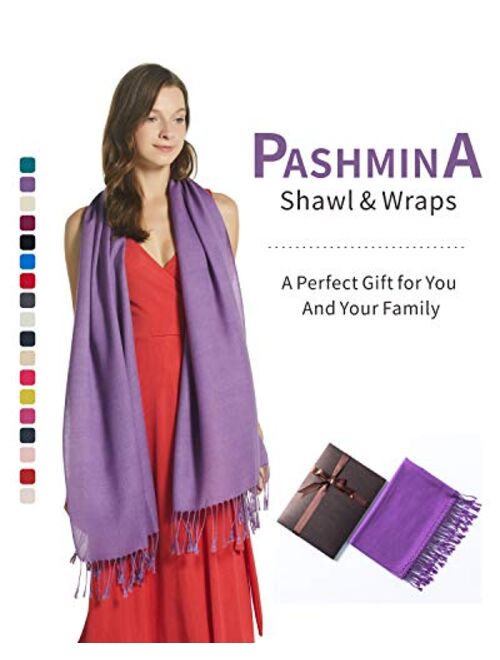 Eurkea Women's Scarf Pashmina Silky Soft Shawls Wraps Stole for Evening, Wedding and Gift