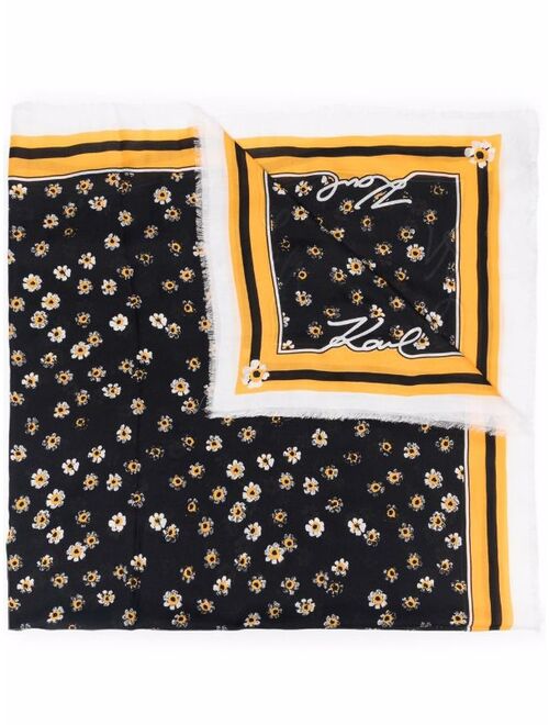 Karl Lagerfeld floral-print silk scarf