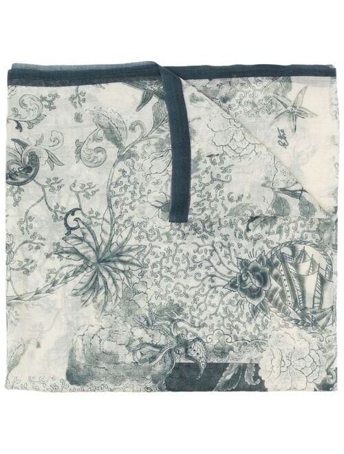 ETRO floral-print cashmere scarf