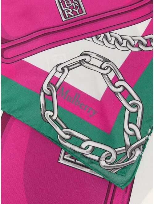 Mulberry chain-print silk scarf