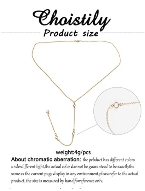 Choistily Backdrop Necklace for Women Gold Body Chain Wedding Bridal Backdrop Necklace Long Rhinestone Back Necklace Body Jewlery for Summer Beach