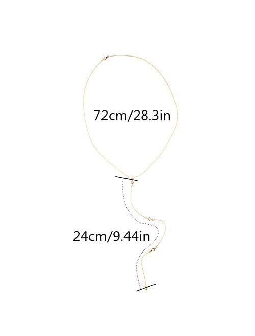 Artmiss Wedding Bridal Backdrop Necklace Crystal Back Necklace Gold Jewelry for Women