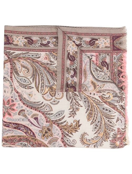 ETRO paisley print silk-cashmere blend scarf