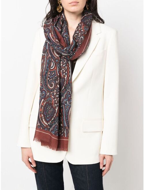 ETRO paisley-print knitted scarf