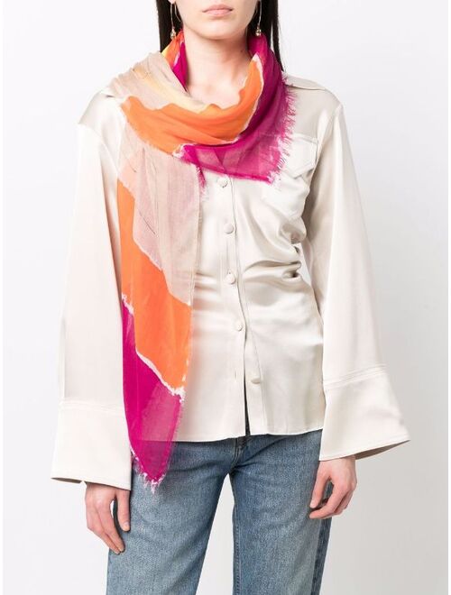 Faliero Sarti paint-print fine-knit scarf