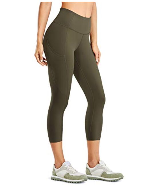 CRZ YOGA Women's Naked Feeling I Training Leggings 19 Inches - High Waist Crop Tight Capri Pants Side Pocket