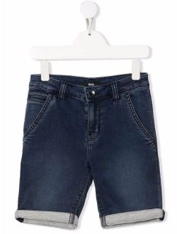 BOSS Kidswear rolled-cuffs denim shorts