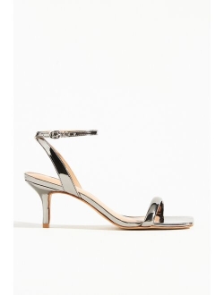 Square-Toe Ankle-Strap Heels