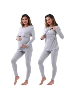 Alina Mae Maternity Women Maternity Nursing Pajama Sets Pregnant Lounge Sleepwear Breastfeeding PJs