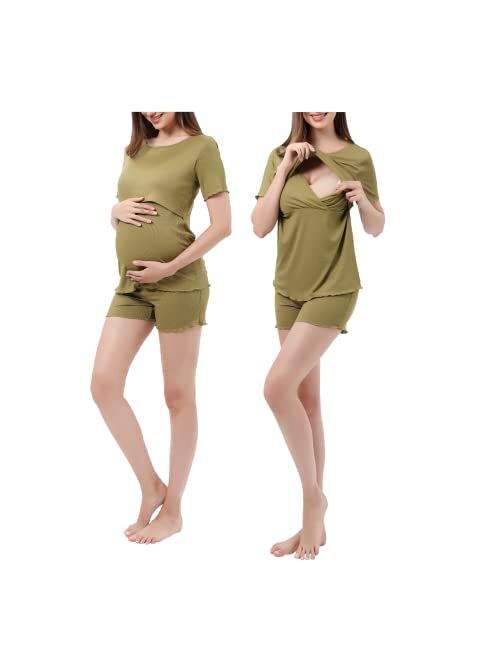 Alina Mae Maternity Women Maternity Nursing Pajama Sets Pregnant Lounge Sleepwear Breastfeeding PJs