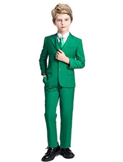 Fersumm Boys Suit 5 Piece Kids Party Tuxedo Blazer Vest and Pants Set with Tie for Boy Formal