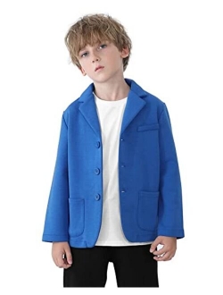 JIAHONG Kids Boys' Blazer Casual Buttoned Blazers Suit Jacket Two Pockets Suit Jacket for Girls or Toddler 3-12 Years