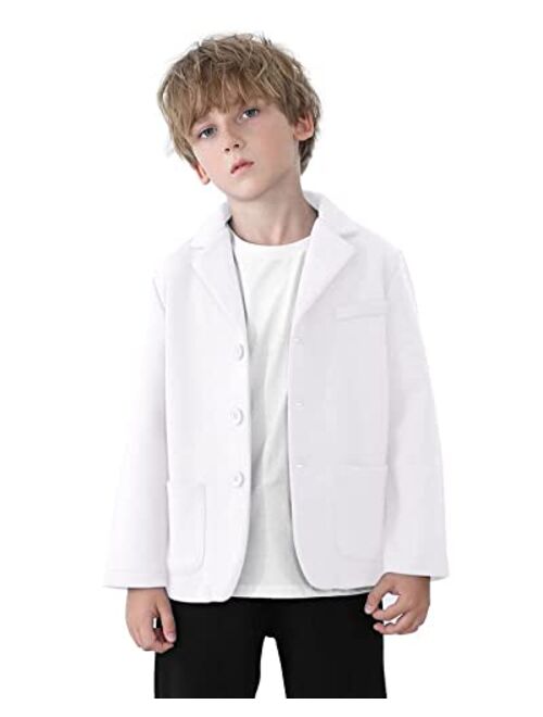 JIAHONG Kids Boys' Blazer Casual Buttoned Blazers Suit Jacket Two Pockets Suit Jacket for Girls or Toddler 3-12 Years