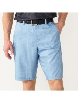 Plaid Flat-Front Golf Shorts