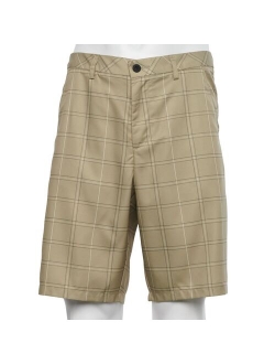 Plaid Flat-Front Golf Shorts