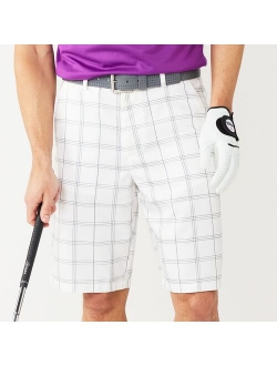 Plaid Flat-Front Golf Shorts