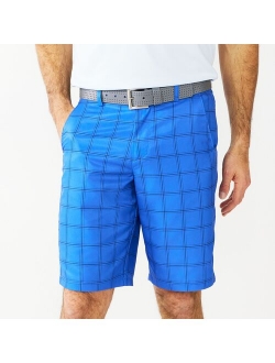 Plaid Flat-Front Golf Shorts