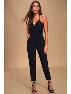 Learning to Fly Navy Blue Halter Jumpsuit For Women