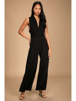 Chic By Trade Olive Green Convertible Wide Leg Jumpsuit