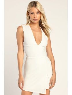 Thinking Out Loud White Backless Sleeveless Skort Romper