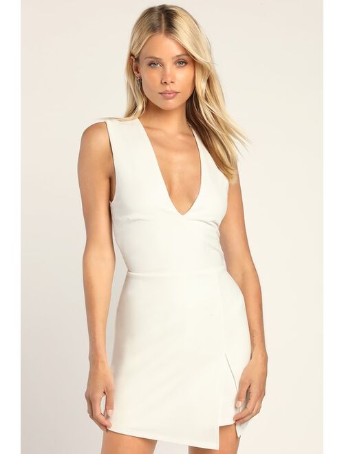 Lulus Thinking Out Loud White Backless Sleeveless Skort Romper