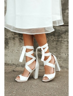 Dorian Blush Suede Lace-Up Platform Heels