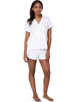 LAUREN Ralph Lauren Short Sleeve Notch Collar Boxer PJ Set