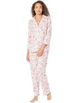 LAUREN Ralph Lauren 3/4 Sleeve Notch Collar PJ Set