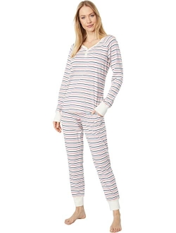 Super Soft Shrink-Free Lounge Set Stripe