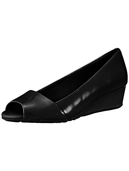 Cole Haan Kinslee Patent Leather Peep Toe Wedge Pumps