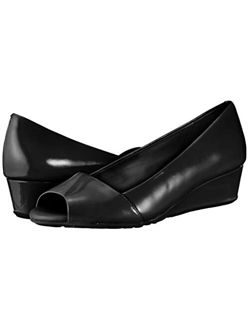 Cole Haan Kinslee Patent Leather Peep Toe Wedge Pumps