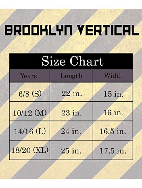 BROOKLYN VERTICAL 4-Pack Boys Short Sleeve Crew Neck T-Shirt with Chest Print | Soft Cotton Sizes 6-20