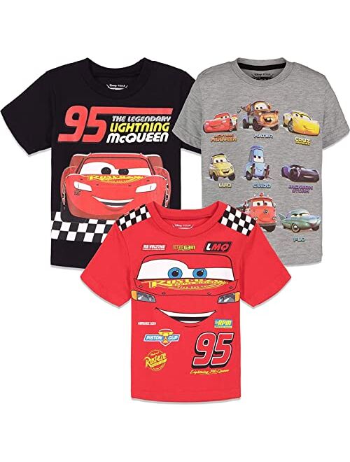 Disney Pixar Cars Lightning McQueen Tow Mater 3 Pack Graphic T-Shirts Infant to Big Kid