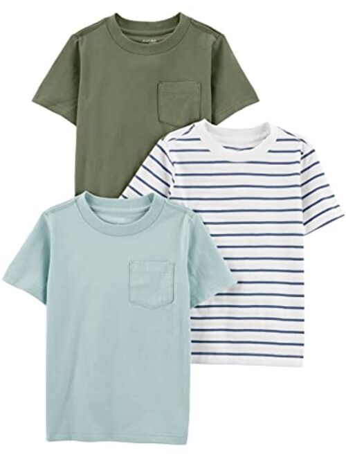 Simple Joys by Carter's Babies, Toddlers, and Boys' Solid Pocket Short-Sleeve Tee Shirts, Pack of 3