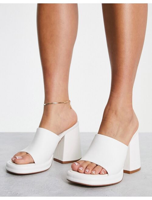 Z_Code_Z Nera heeled mule sandals in white