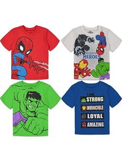 Super Hero Adventures Avengers Spidey and His Amazing Friends 4 Pack Graphic T-Shirts Toddler to Big Kid