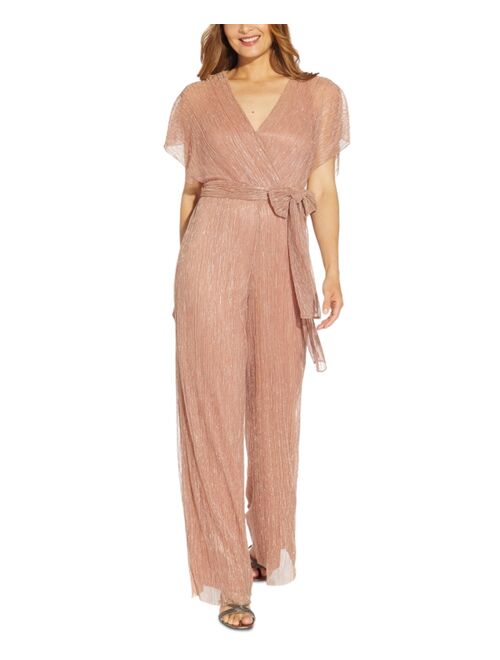 ADRIANNA PAPELL Flutter-Sleeved Surplice Jumpsuit