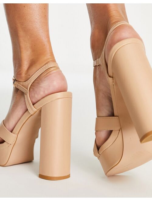 SIMMI Shoes Simmi London platform heeled sandals in camel