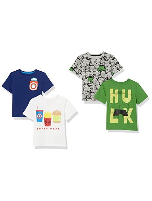 Spotted Zebra Disney | Marvel | Star Wars | Frozen Boys and Toddlers' Short-Sleeve T-Shirts, Multipacks