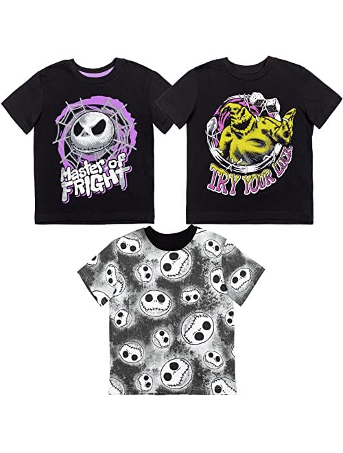 Disney Nightmare Before Christmas Jack Skellington 3 Pack Graphic T-Shirts Toddler to Big Kid