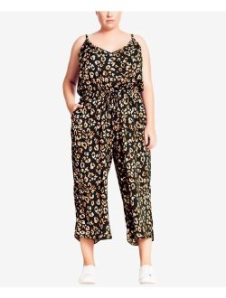 Trendy Plus Size Safari Print Jumpsuit